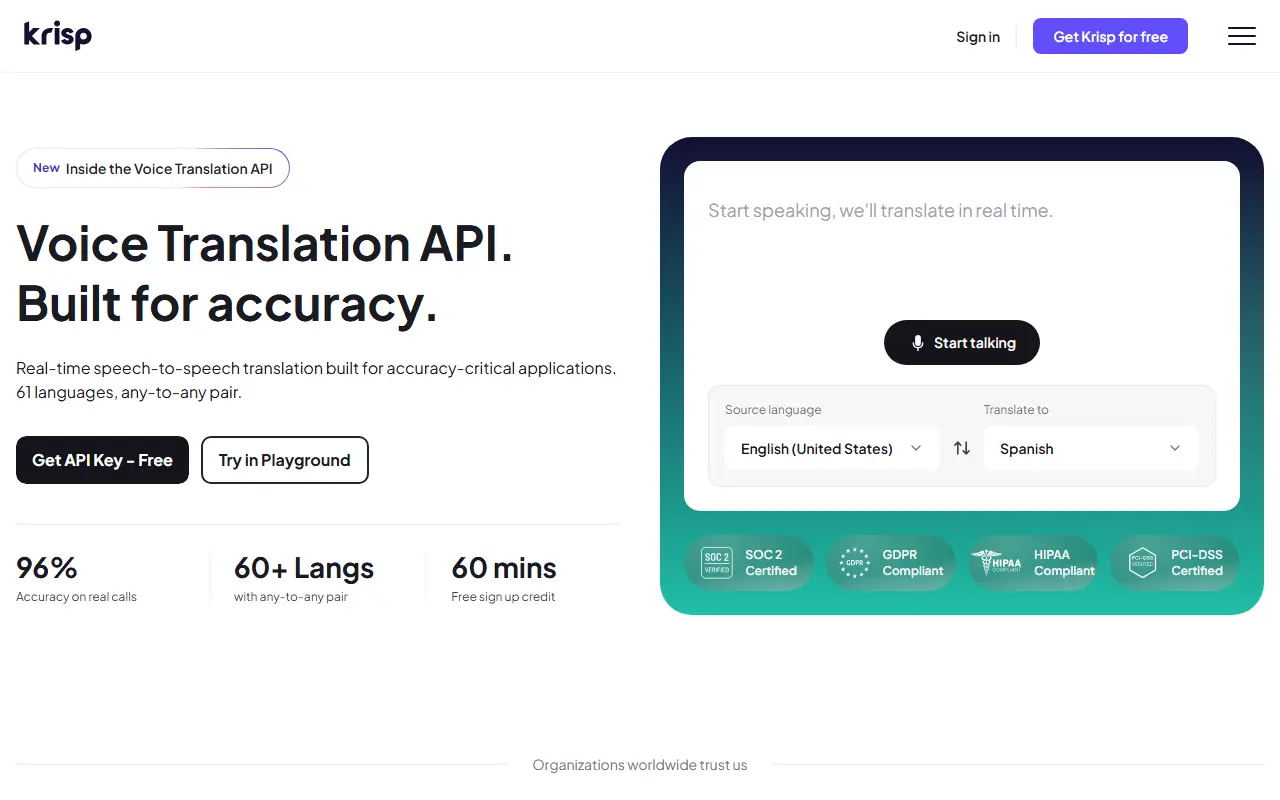 Krisp Voice Translation API