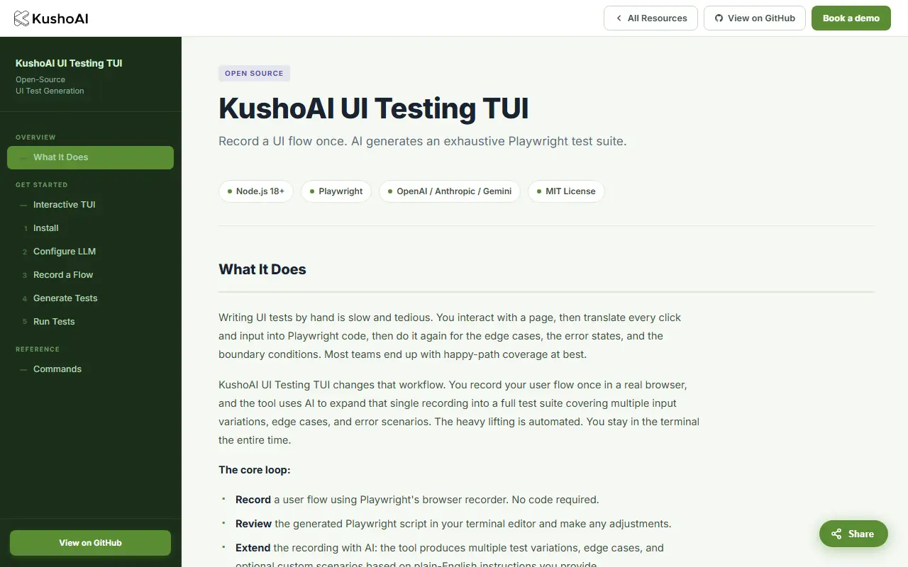 KushoAI for Playwright