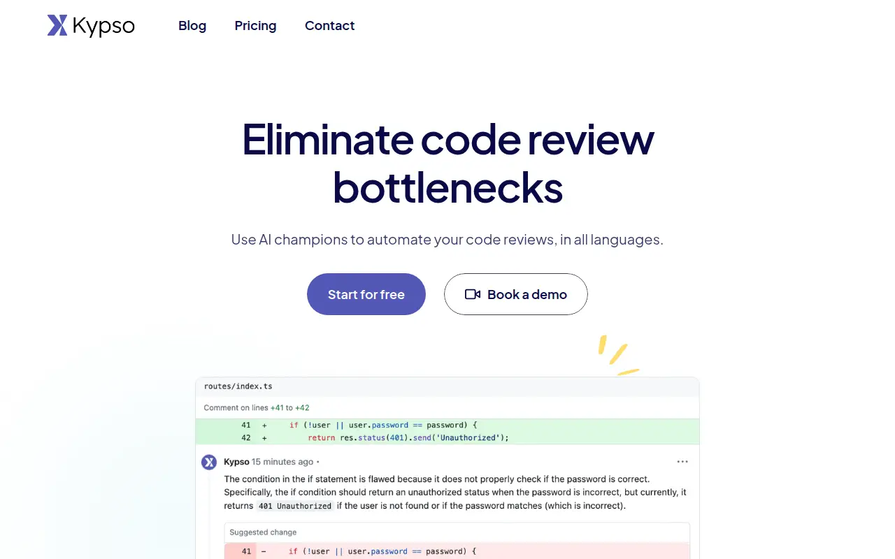 Kypso for Code Reviews