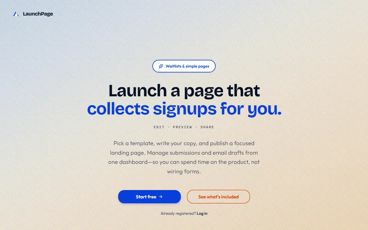 LaunchPage