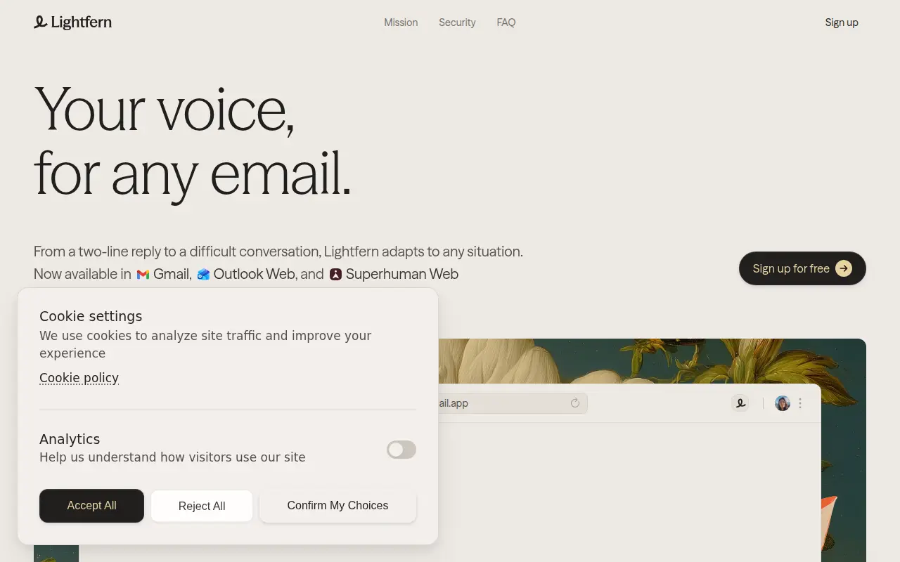 Lightfern for Email
