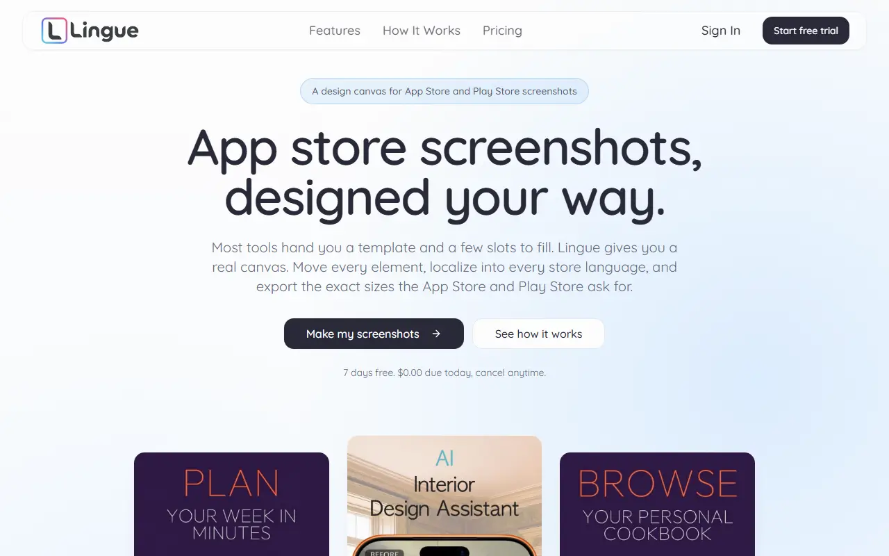 Lingue - App Store Screenshot Studio