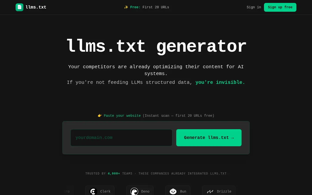 LLMs.txt Generator