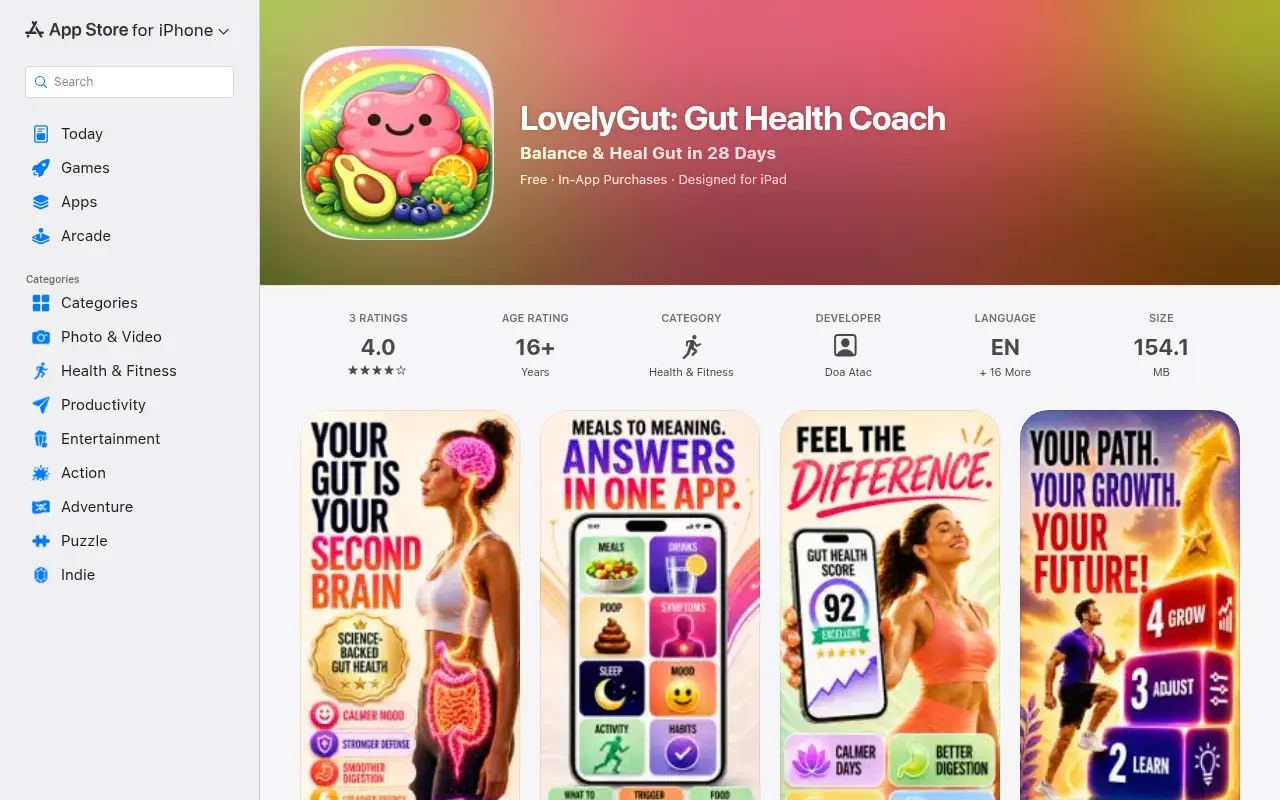 Lovely Gut (Featured app in 86 countries)