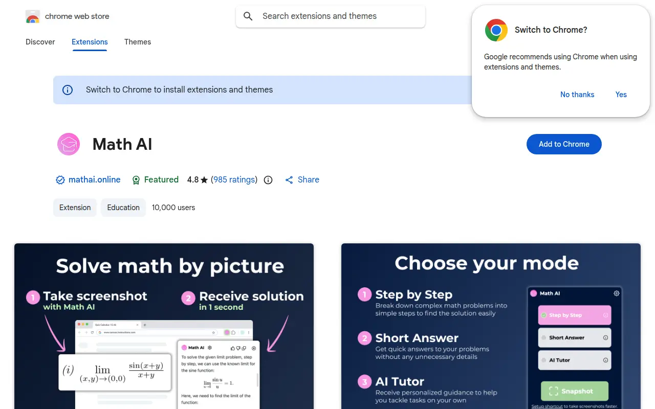 Math AI - Solve math by screenshot