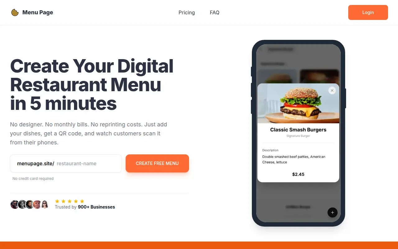 Menu Page