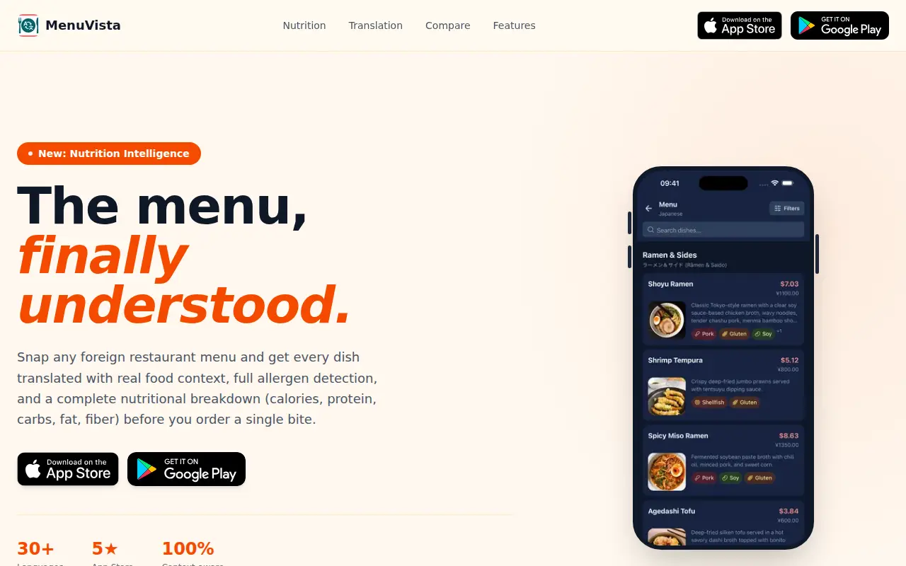 Menu Vista