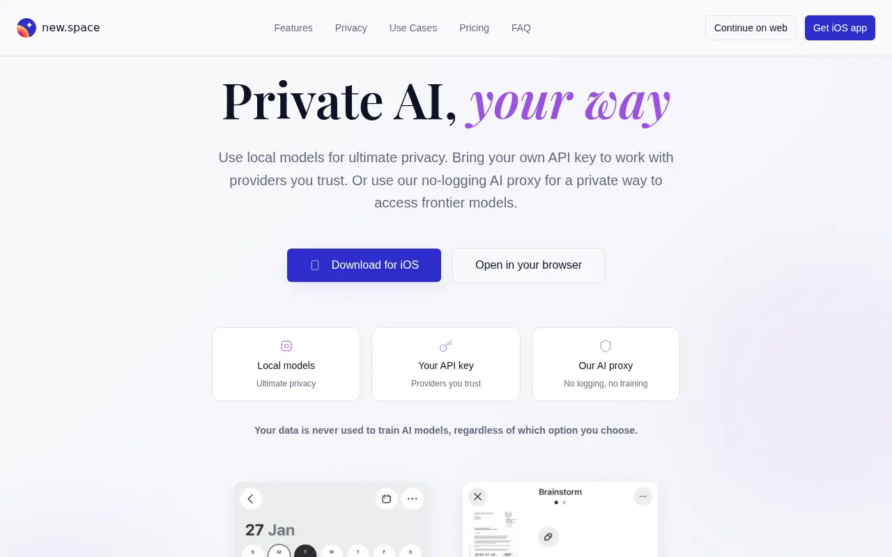 new.space for iOS