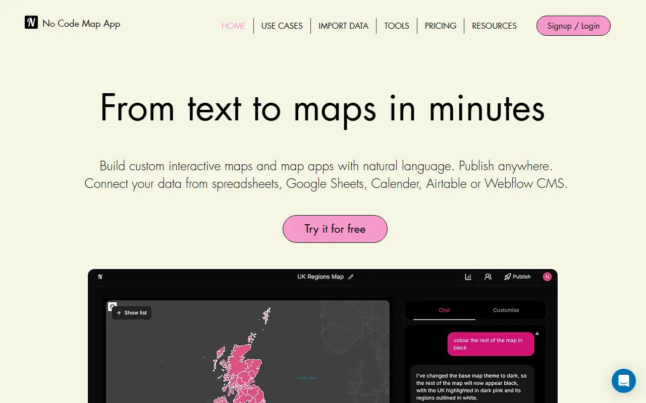 No Code Map App
