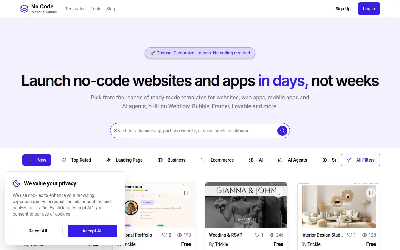 No Code Website Builder