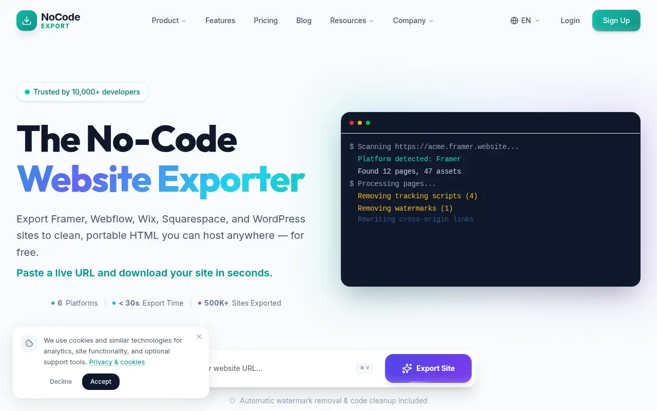 NoCodeExport