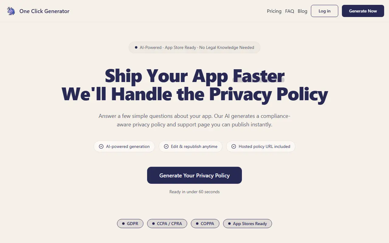 One Click Generator
