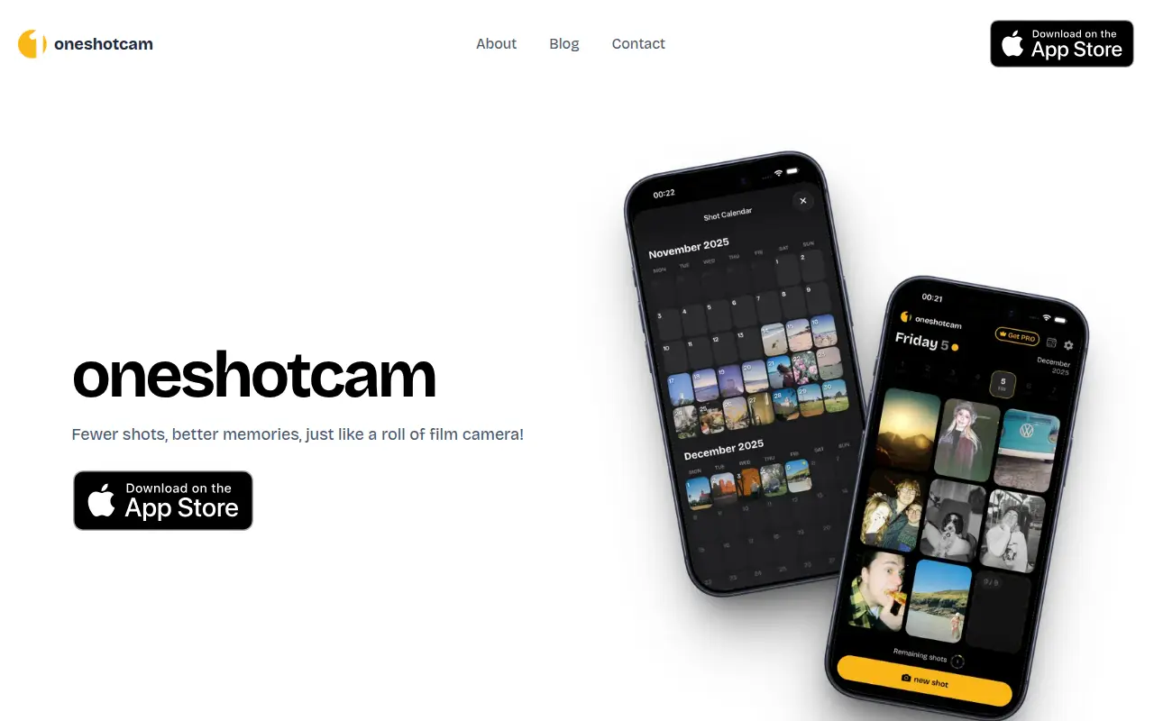 oneshotcam - analog film camera for iPhone