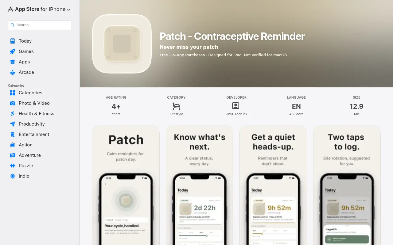Patch Contraceptive Reminder
