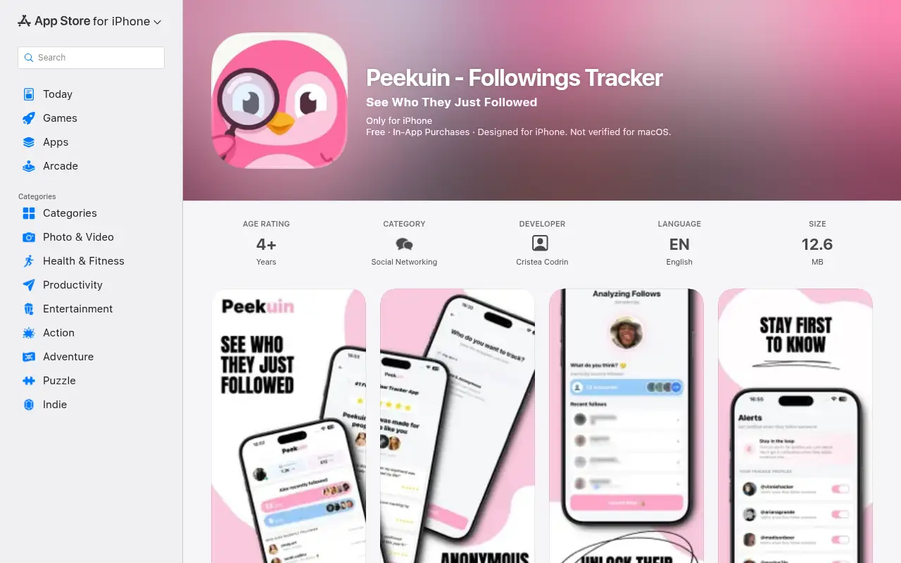 Peekuin - Followings Tracker