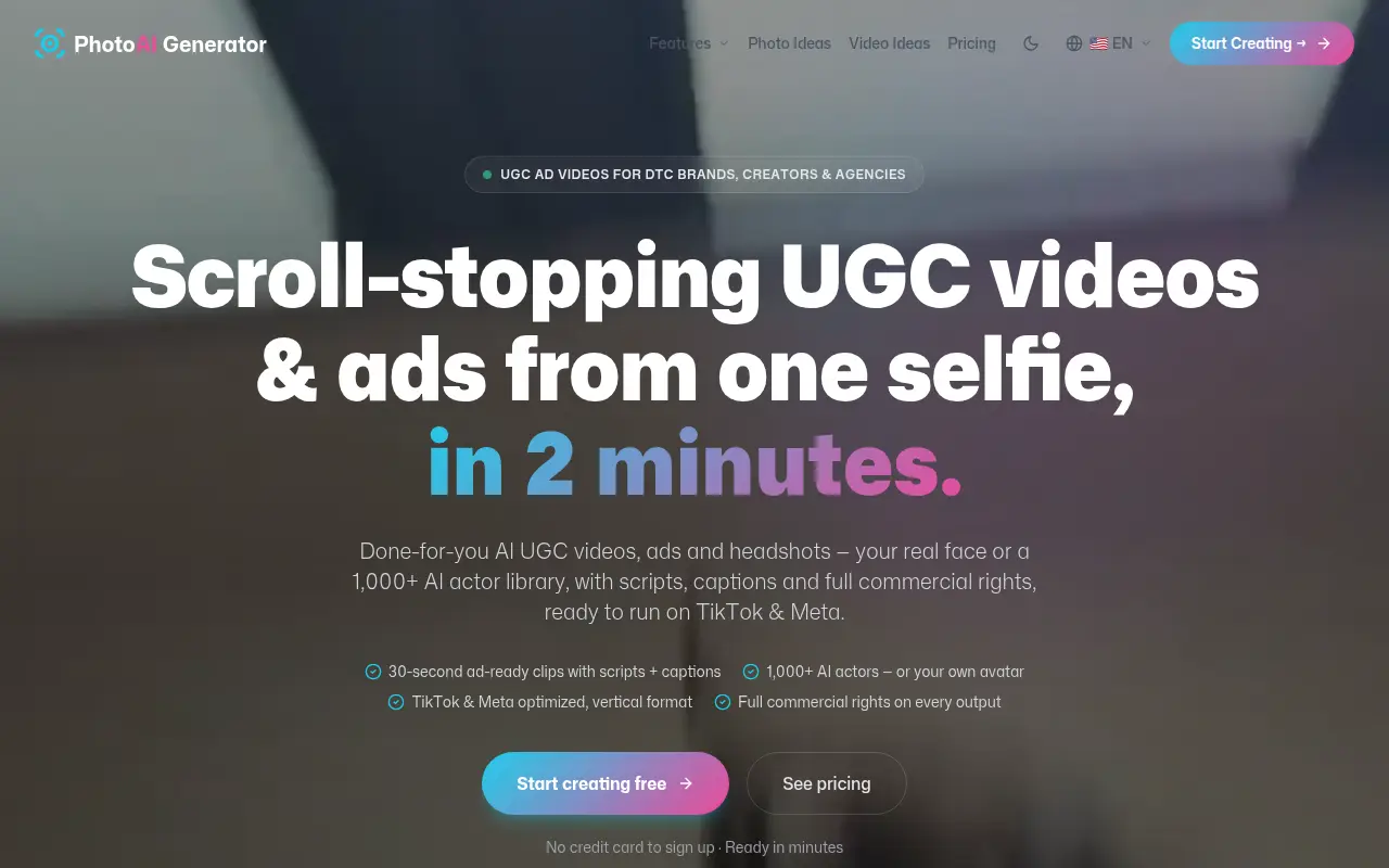 PhotoAIGenerator 1000 users, photos, UGC , VIdeos ,and Mobile App