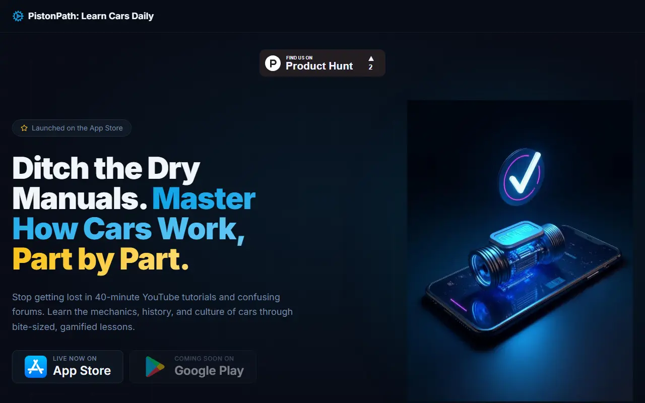 PistonPath: Learn Cars Daily