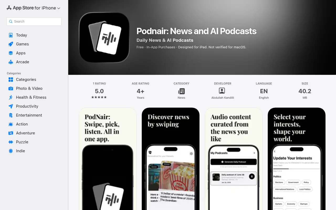 Podnair: News and AI Podcasts