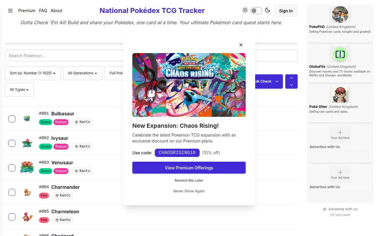Pokédex Checklist