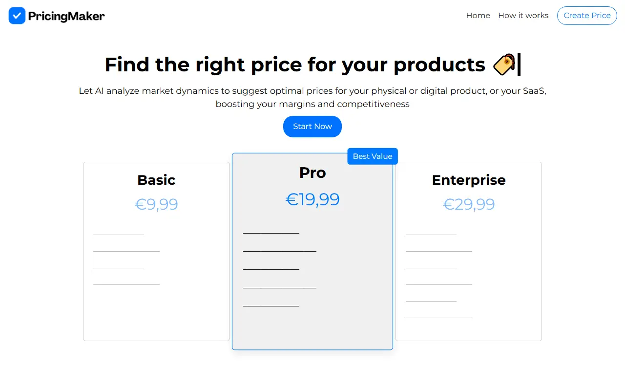 Pricing Maker