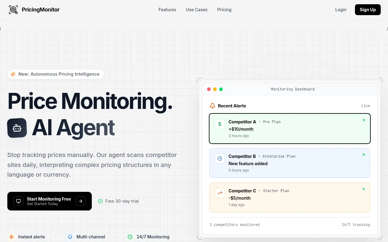 PricingMonitor - AI Agent that keeps an eye on your competitors.