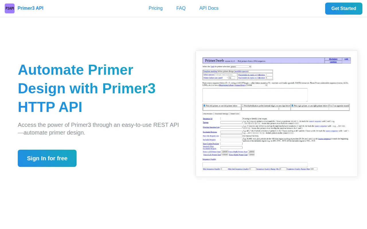 Primer3 API