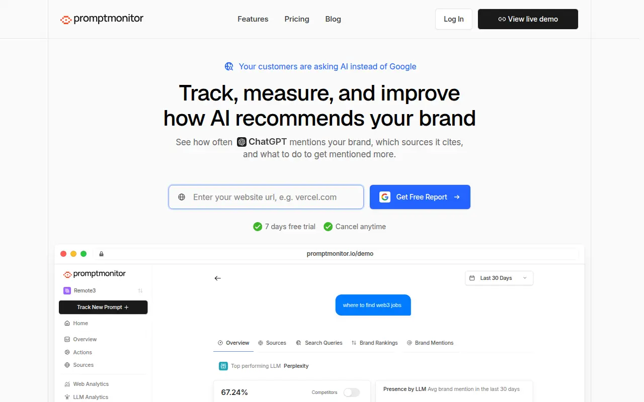 Promptmonitor - AI Visibility / GEO Tracker