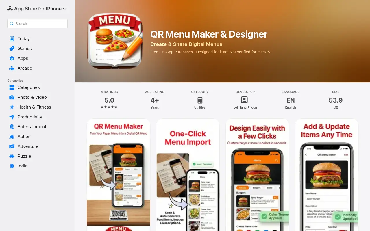 QR Menu Maker