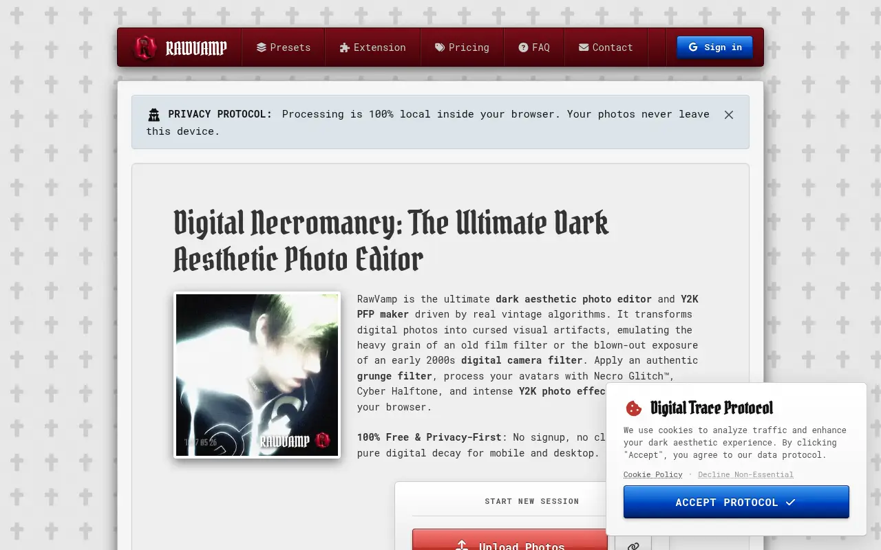 RawVamp: Dark Aesthetic Photo Editor & Y2K PFP Maker