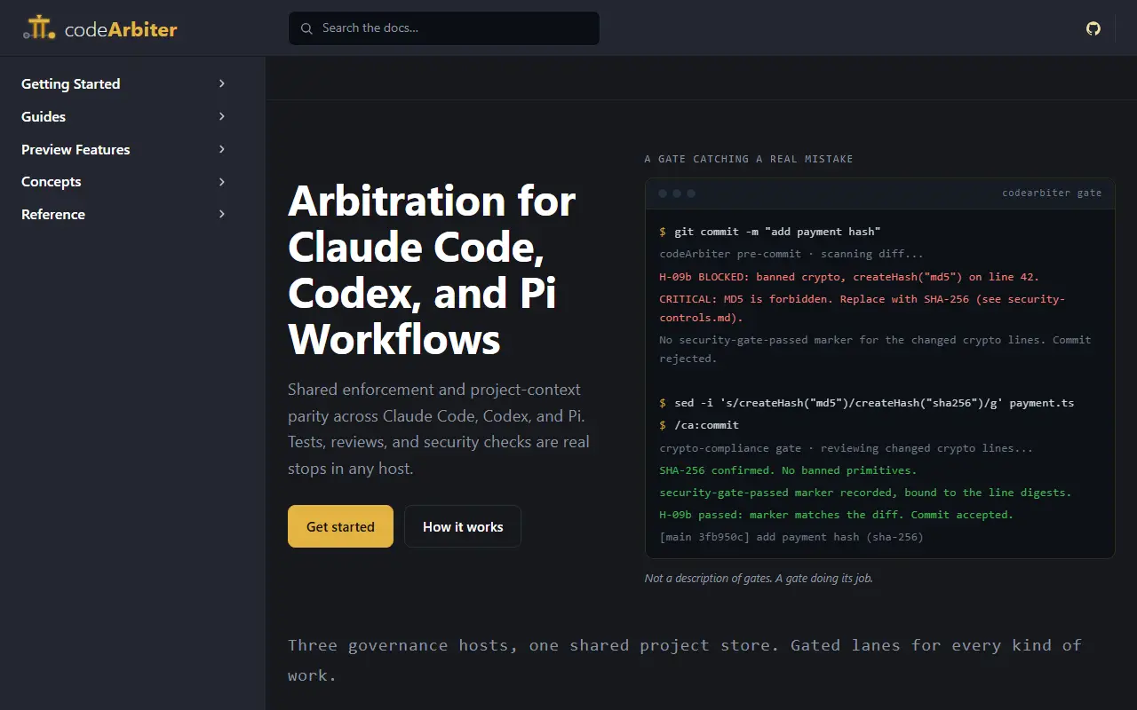 codeArbiter website