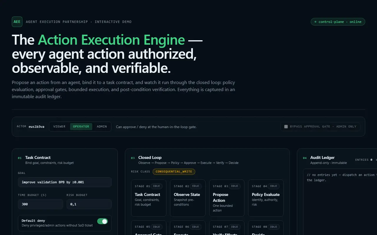 Agent-Execution-Partnership website