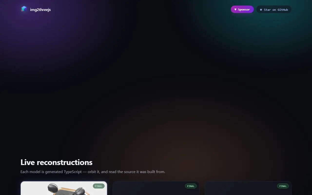 img2threejs website