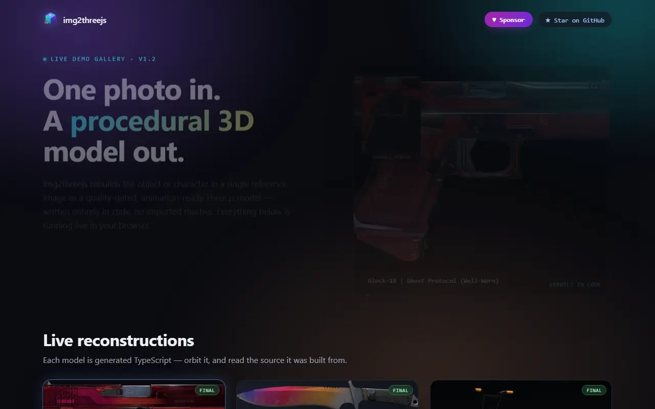 img2threejs website