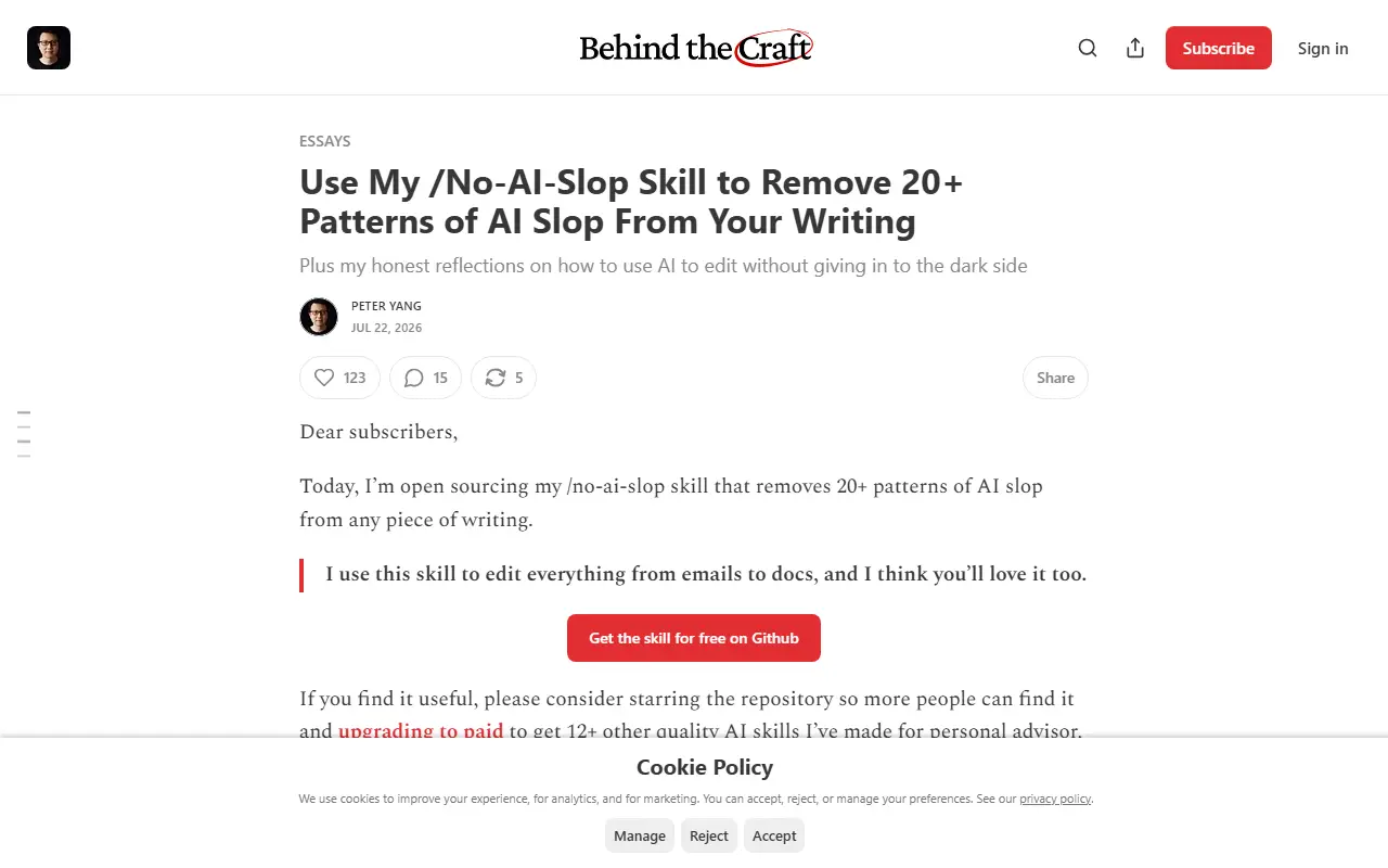 no-ai-slop website