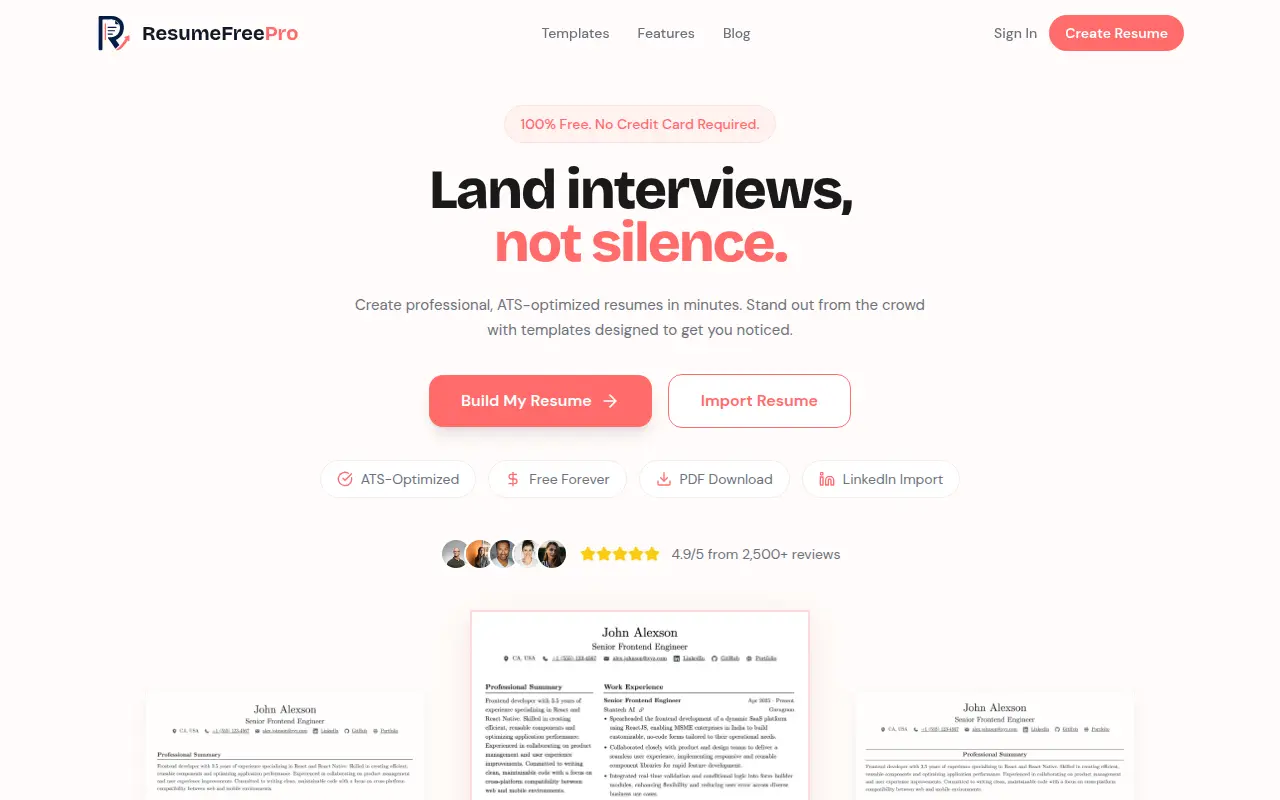 ResumeFreePro