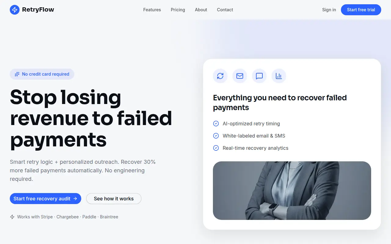 Retryflow - Failed Payment Recovery SaaS for Subscription Businesses