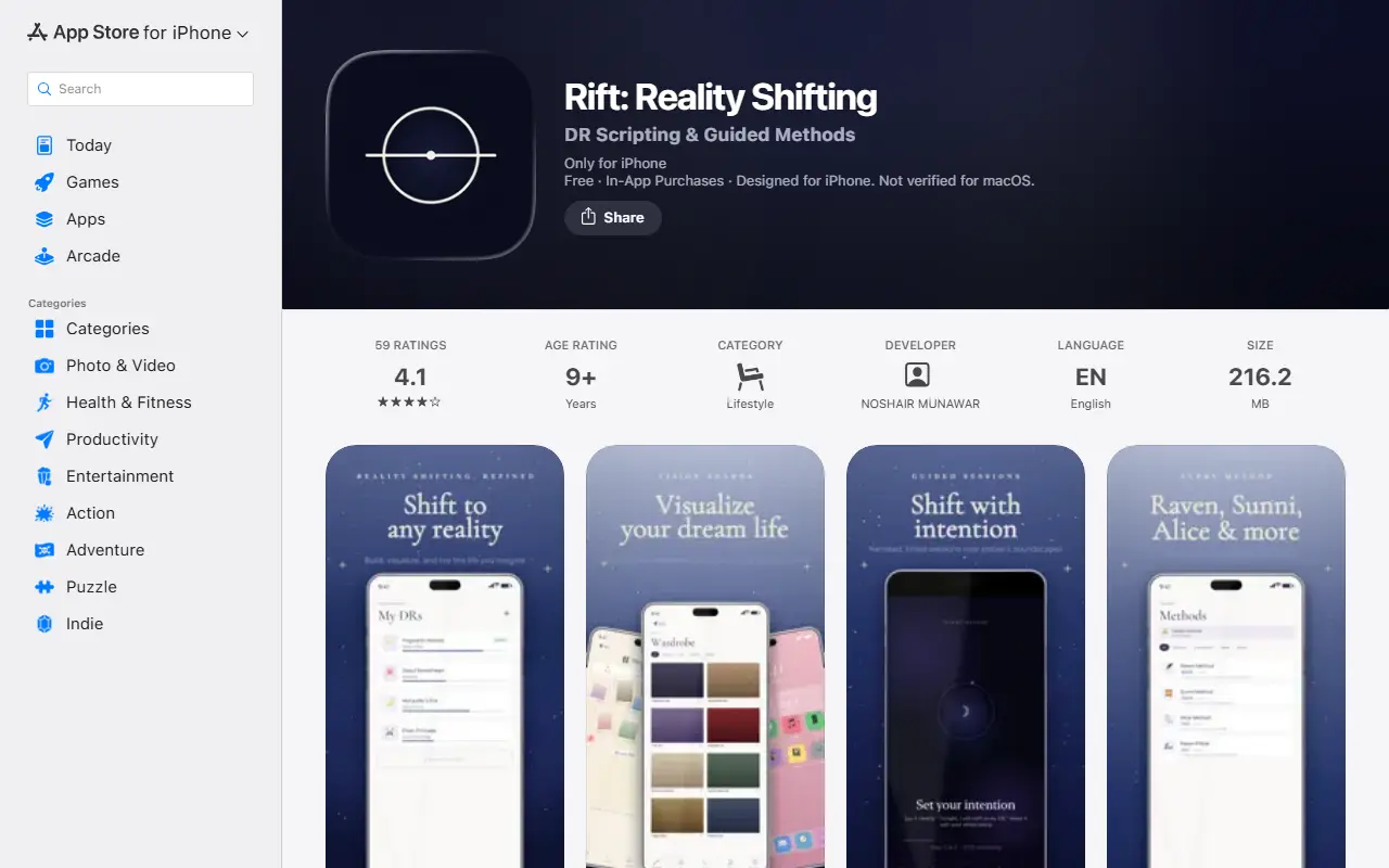 Rift: Reality Shifting