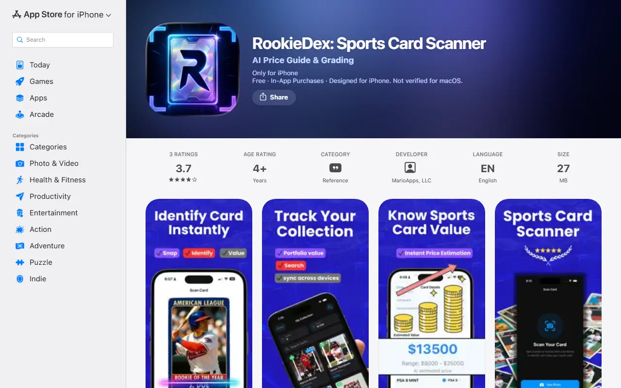 RookieDex: Sports Card Scanner