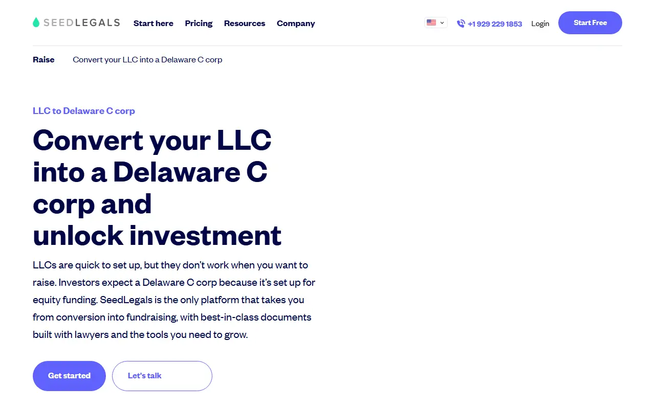 SeedLegals LLC-to-C-corp converter