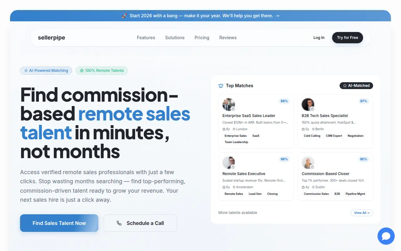 sellerpipe - AI Recruiting Platform Connecting Companies with Proven Sales Talents