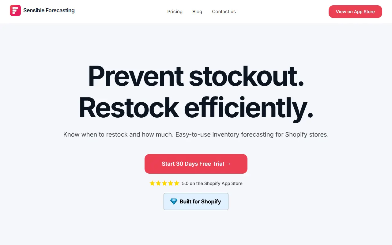 Sensible Inventory Forecasting