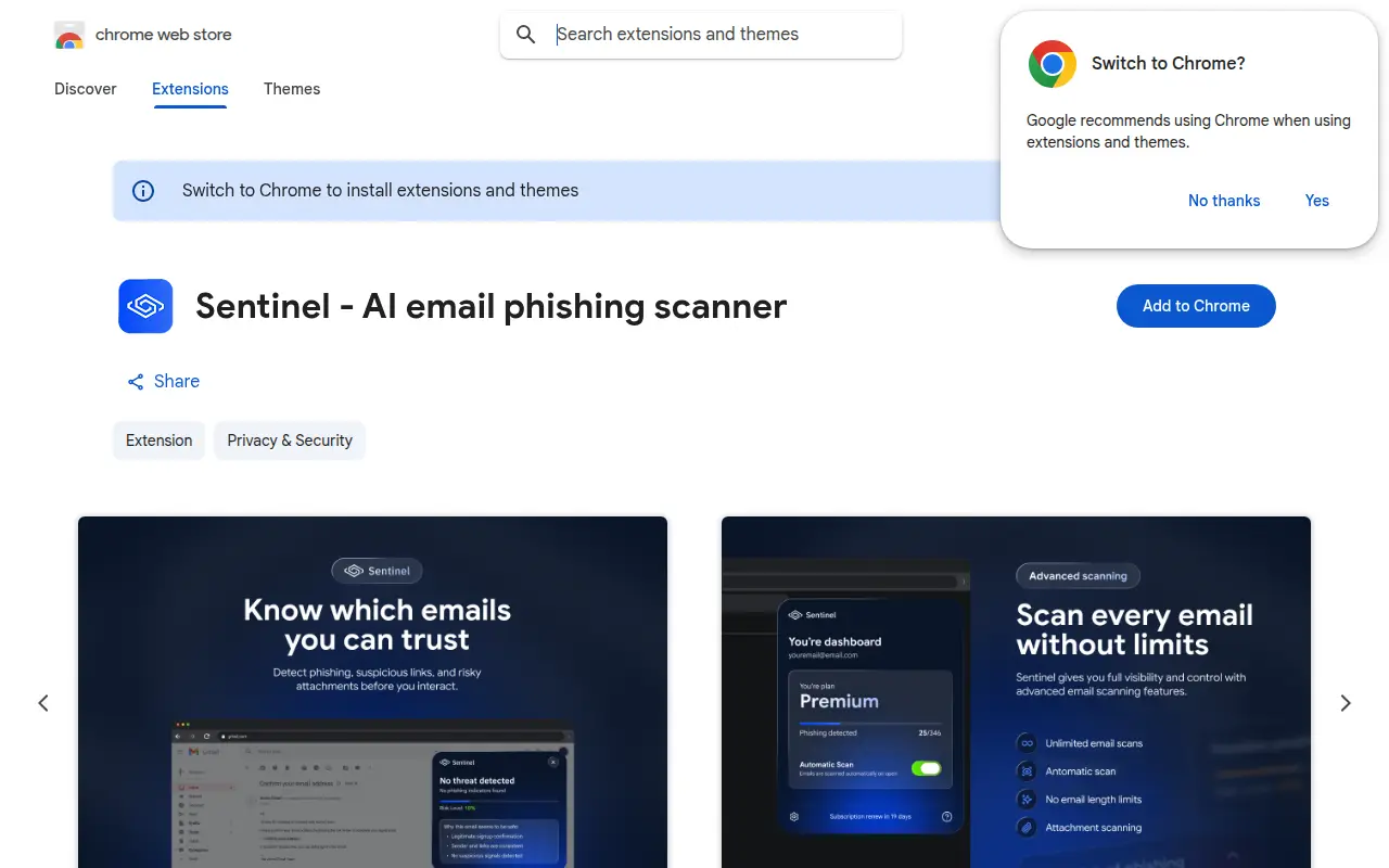 Sentinel - AI email phishing scanner