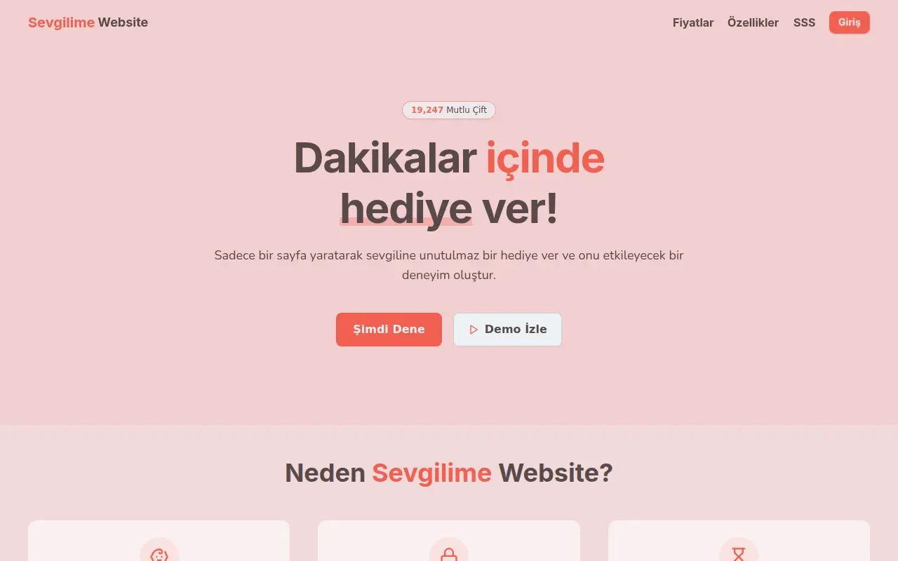 Sevgilime Website