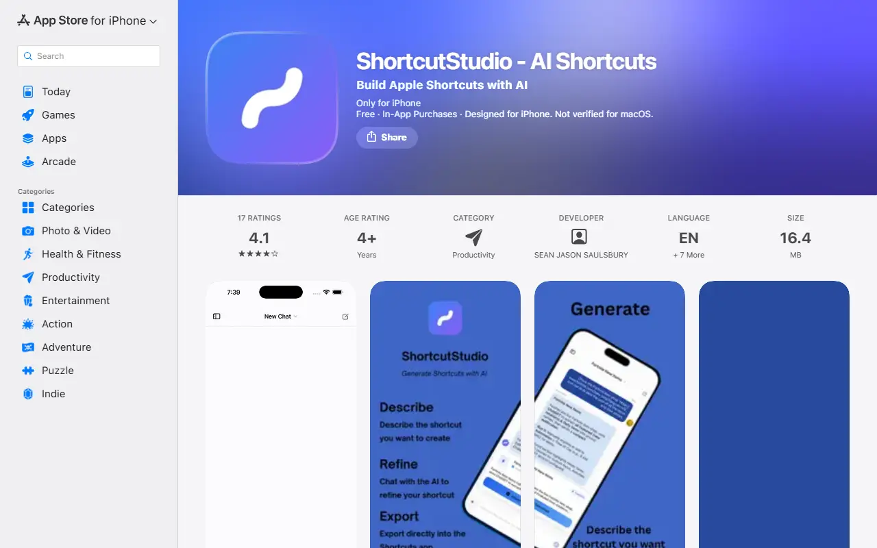 ShortcutStudio - AI Shortcuts