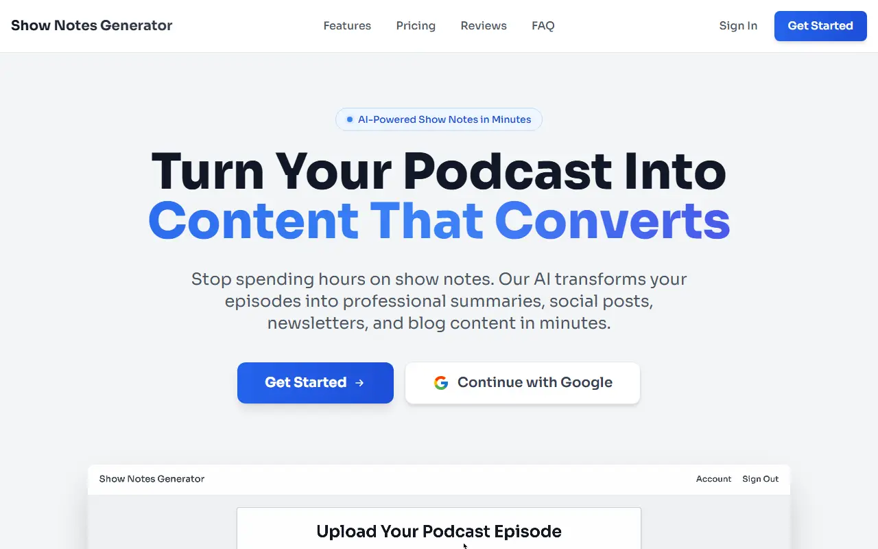 Show Notes Generator