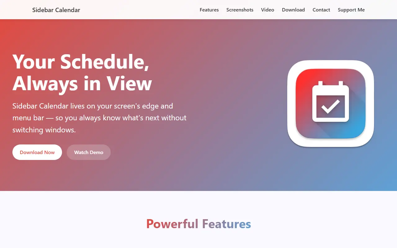 Sidebar Calendar