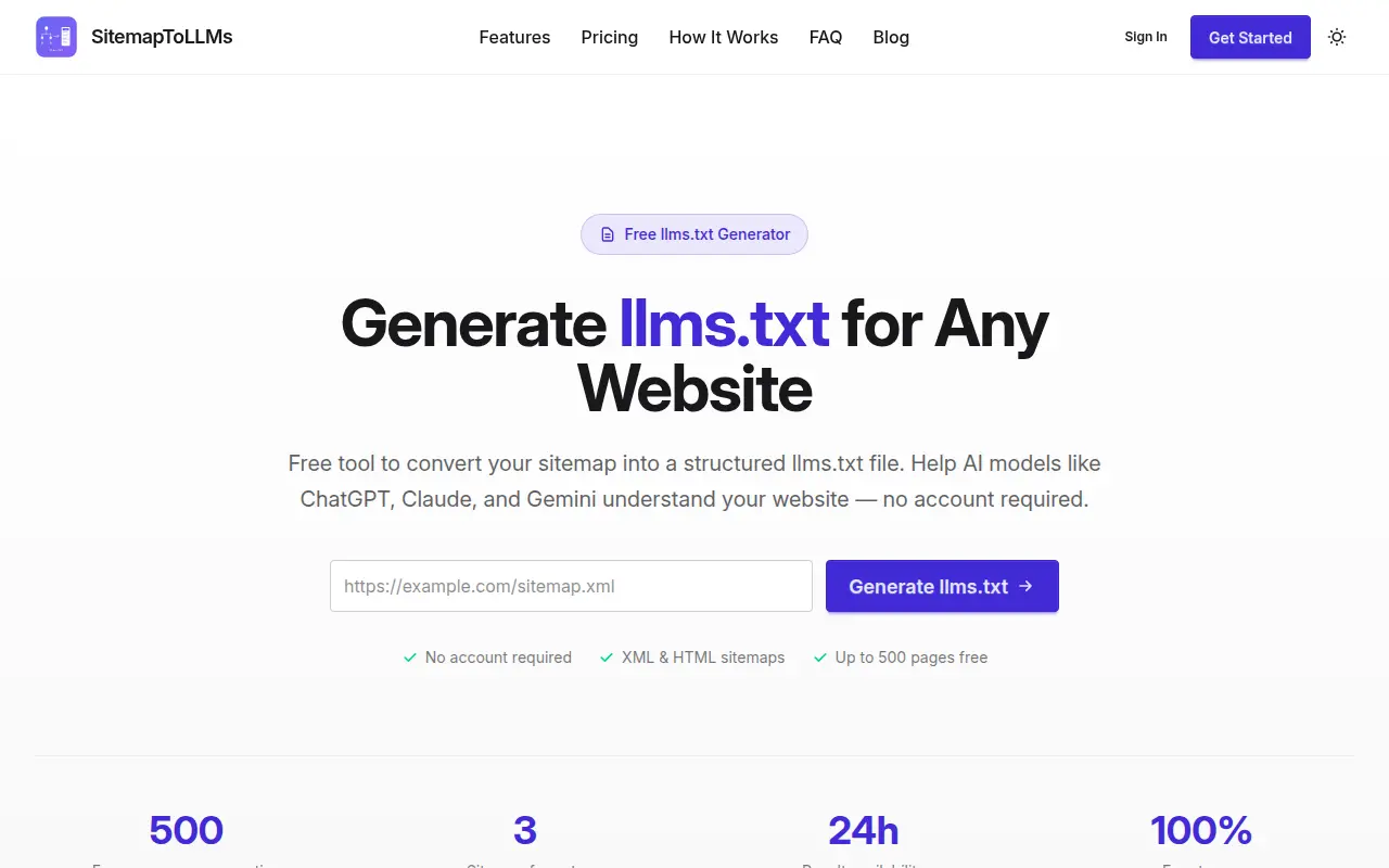 SitemapToLLMs