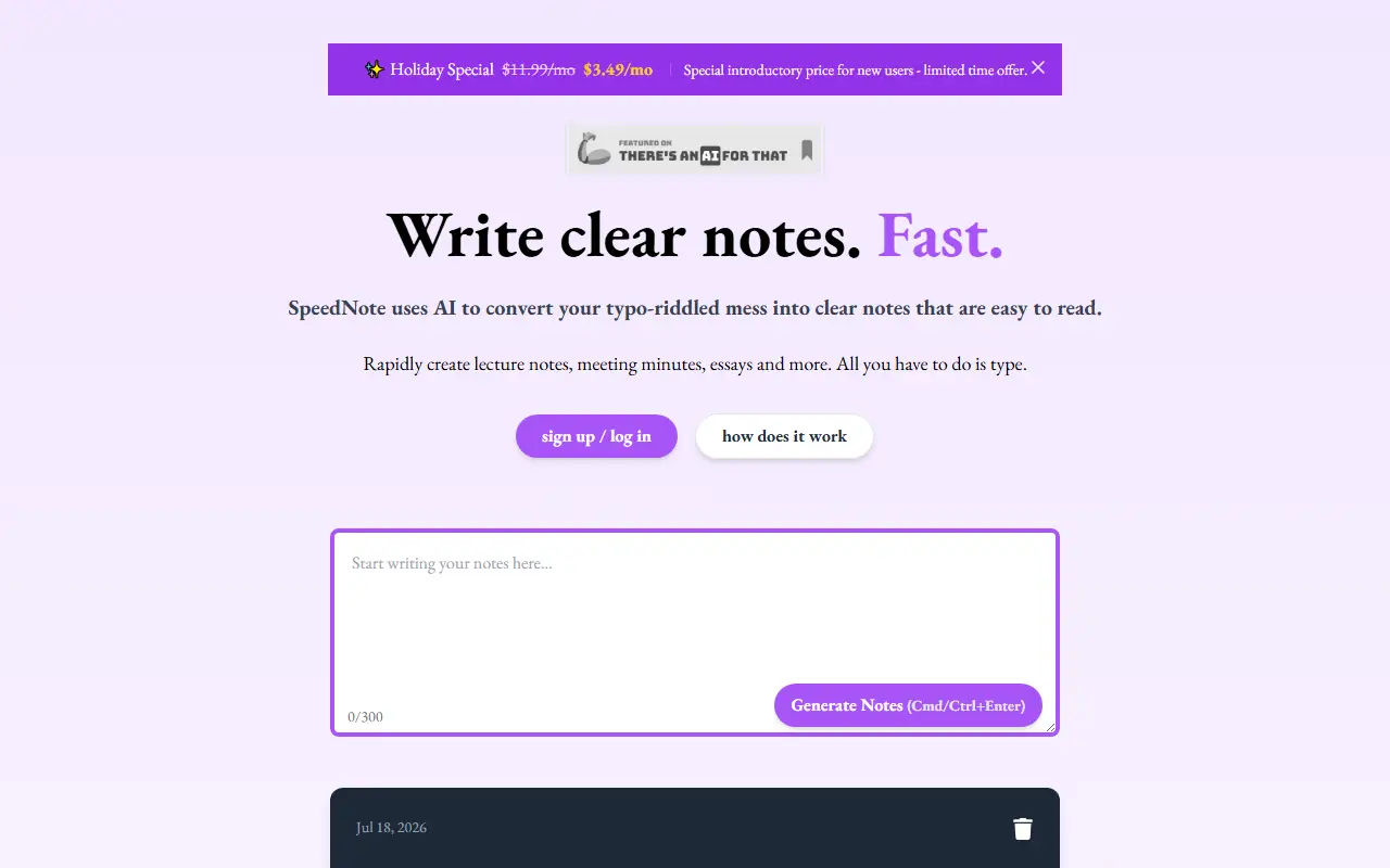 SpeedNote AI