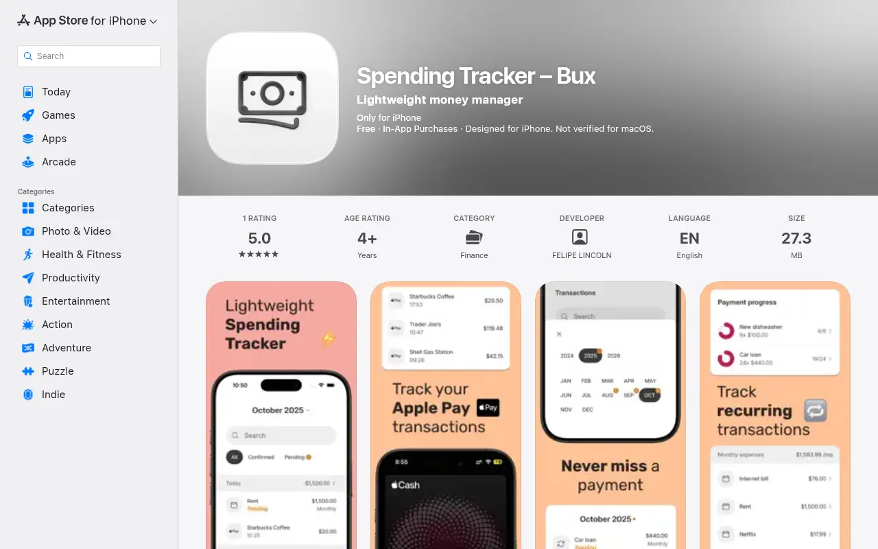 Spending Tracker – Bux