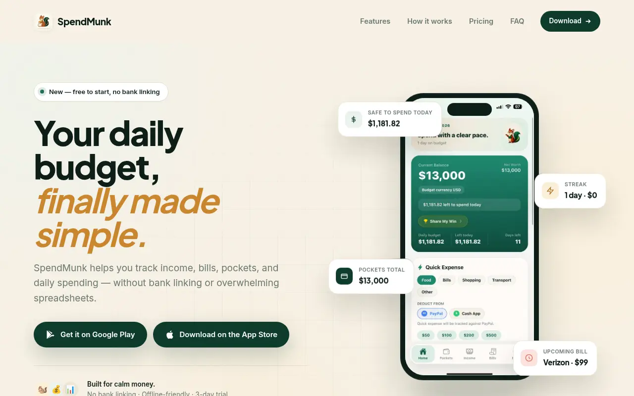 SpendMunk - Budget Planner